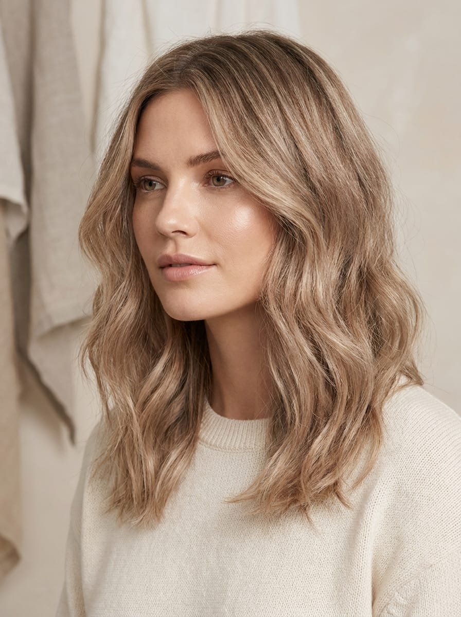 Sandy Blonde Balayage für eine moderne weiche Dimension - Blondes Balayage